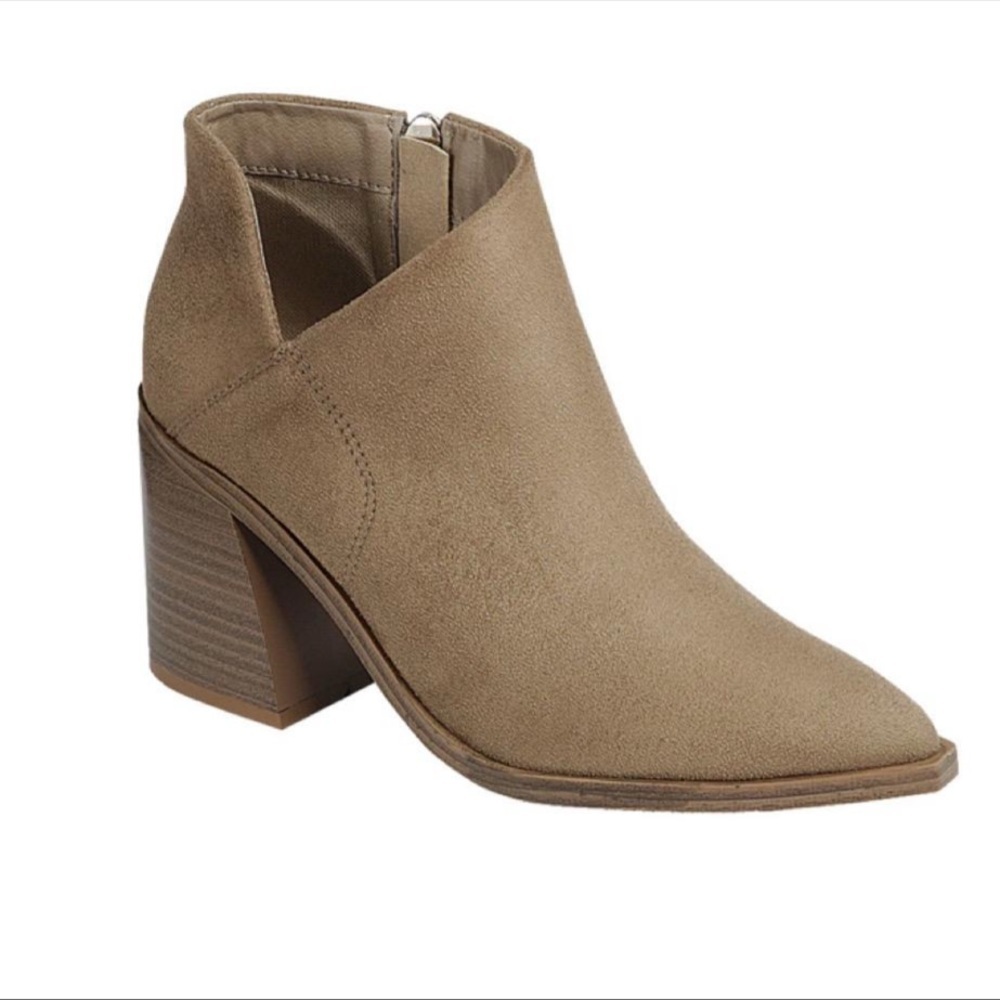 Taupe Faux Suede Ankle Boots - Picture 2 of 2